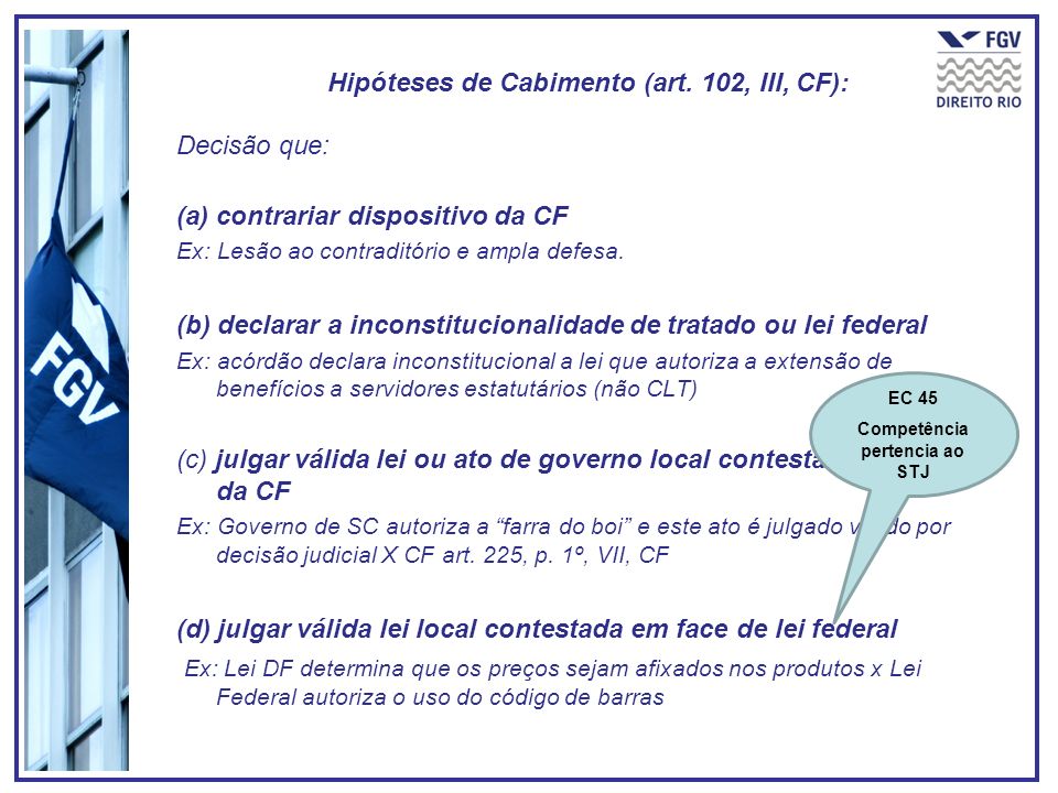 Hipóteses de Cabimento (art. 102, III, CF):