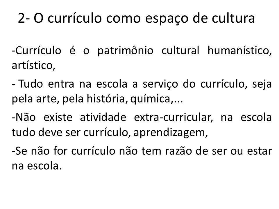 2- O currículo como espaço de cultura