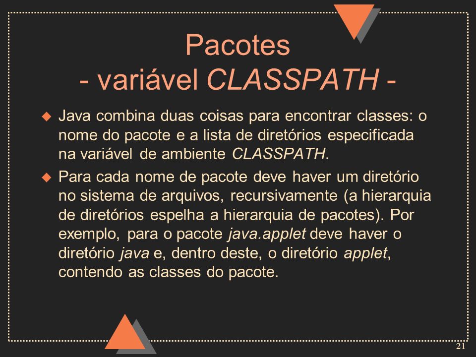 Pacotes - variável CLASSPATH -