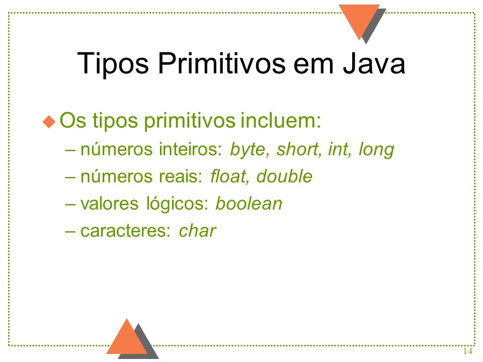 Tipos Primitivos em Java