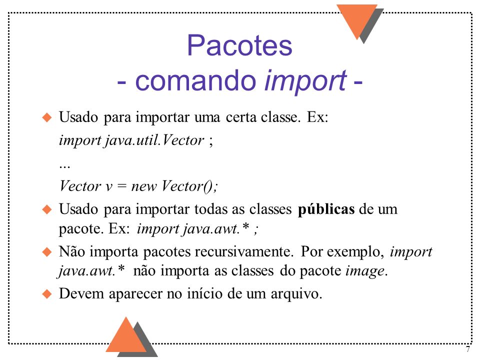 Pacotes - comando import -