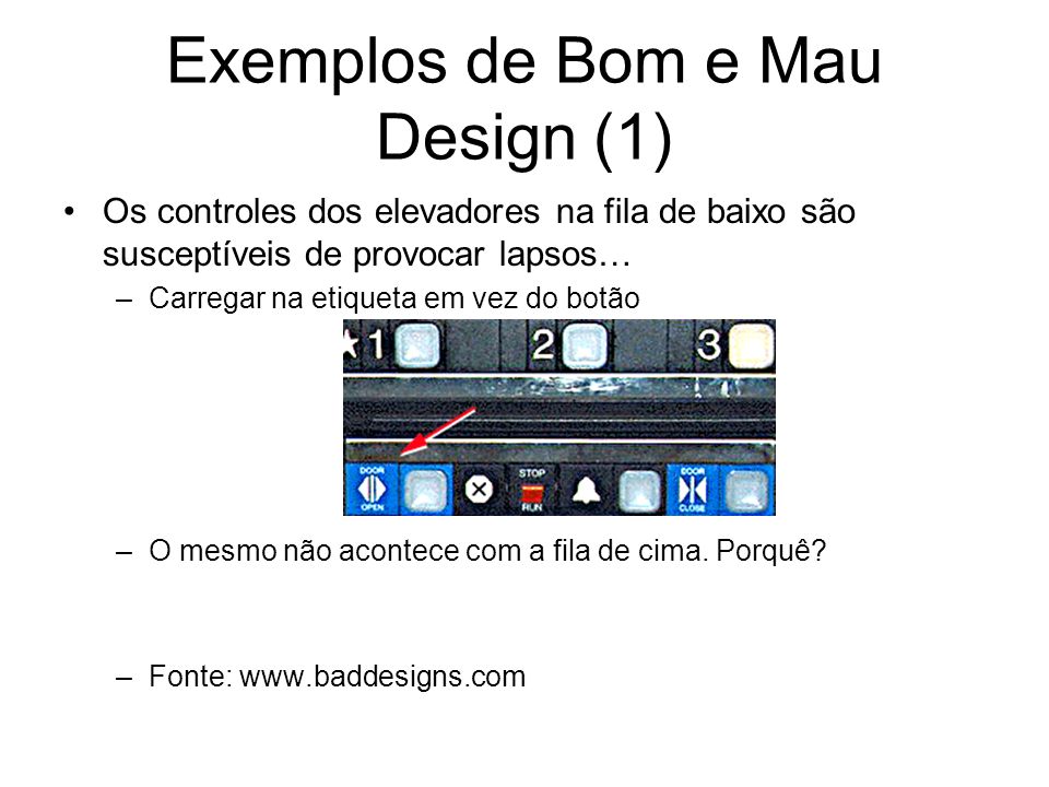 Exemplos de Bom e Mau Design (1)