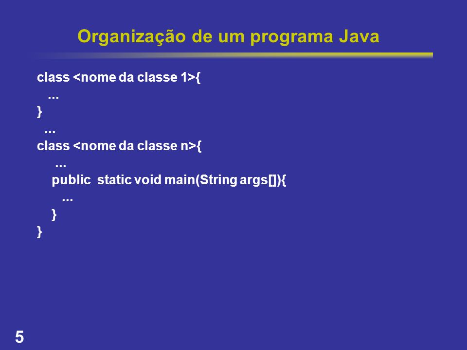 Organização de um programa Java