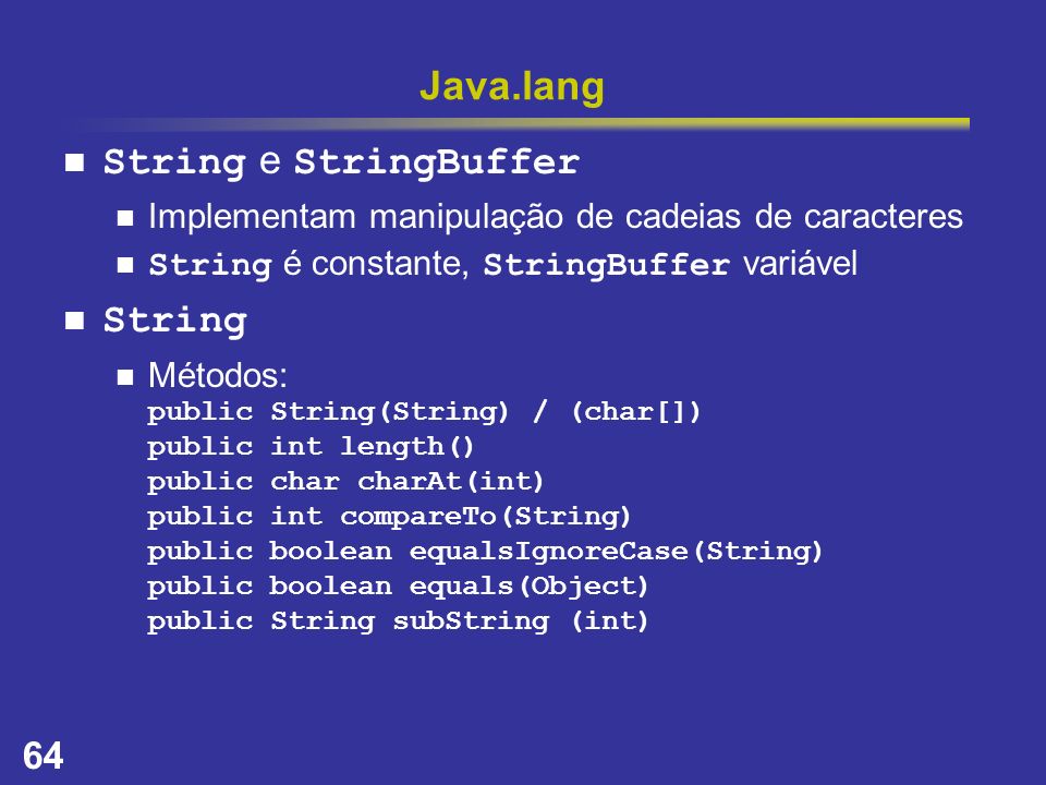 Java.lang String e StringBuffer String