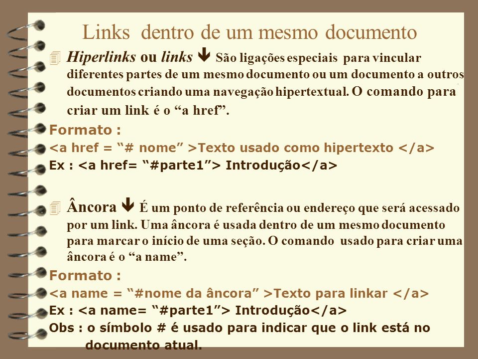Links dentro de um mesmo documento