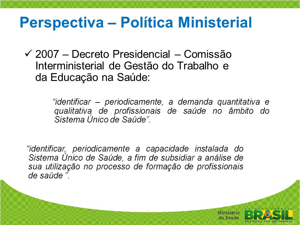 Perspectiva – Política Ministerial