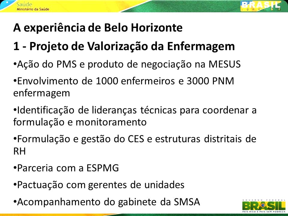 A experiência de Belo Horizonte