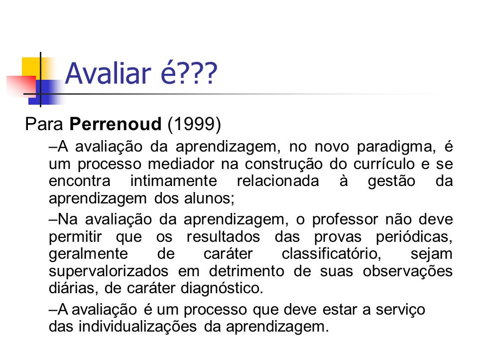 Slide avaliação