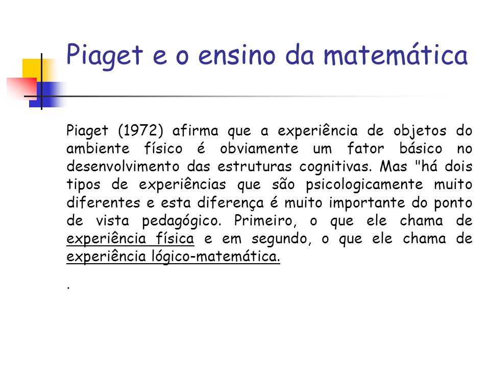 Piaget e o ensino da matemática