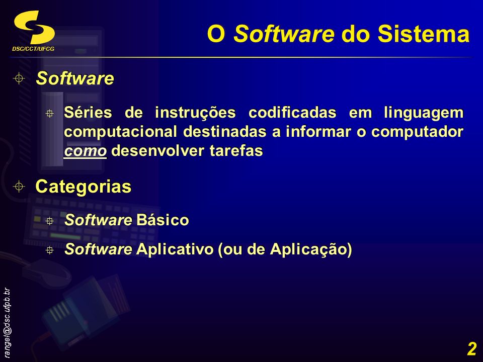 O Software do Sistema Software Categorias