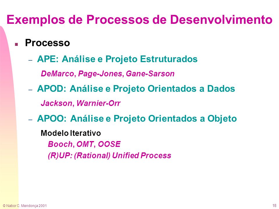 Exemplos de Processos de Desenvolvimento