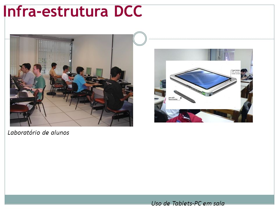 Infra-estrutura DCC Laboratório de alunos Uso de Tablets-PC em sala
