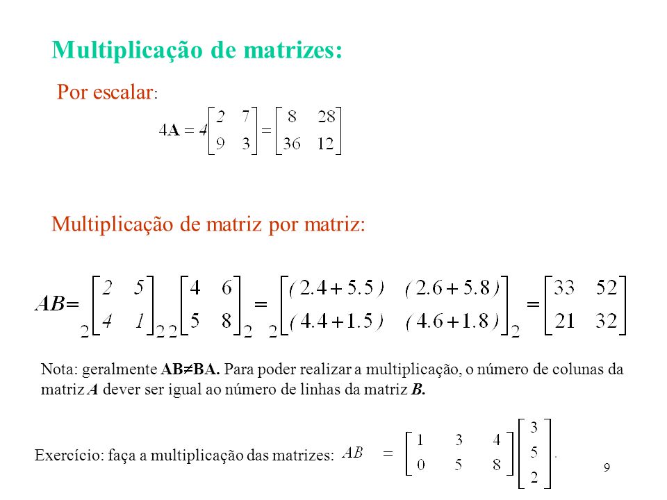 Multiplicação de matrizes: