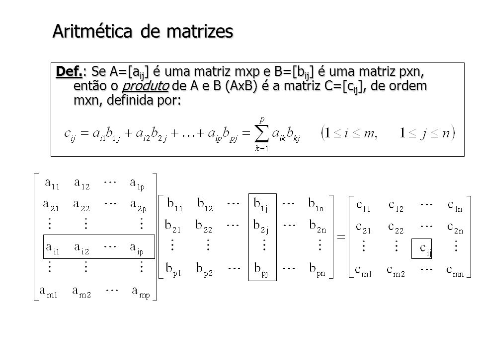 Aritmética de matrizes