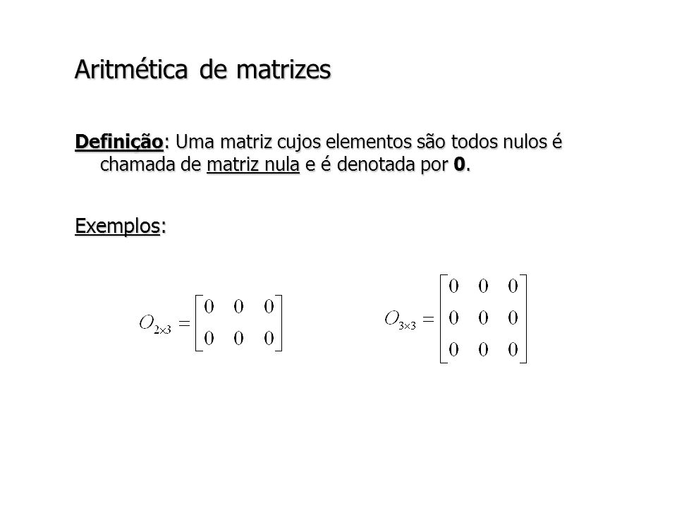 Aritmética de matrizes