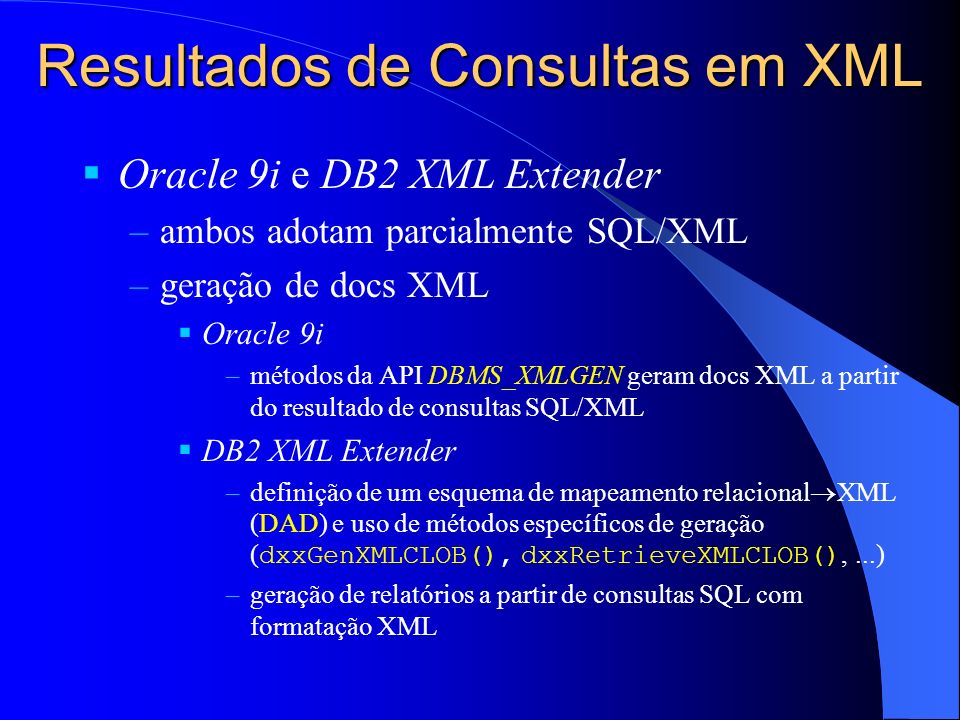 Resultados de Consultas em XML