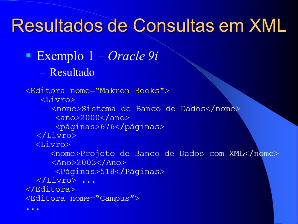 Resultados de Consultas em XML