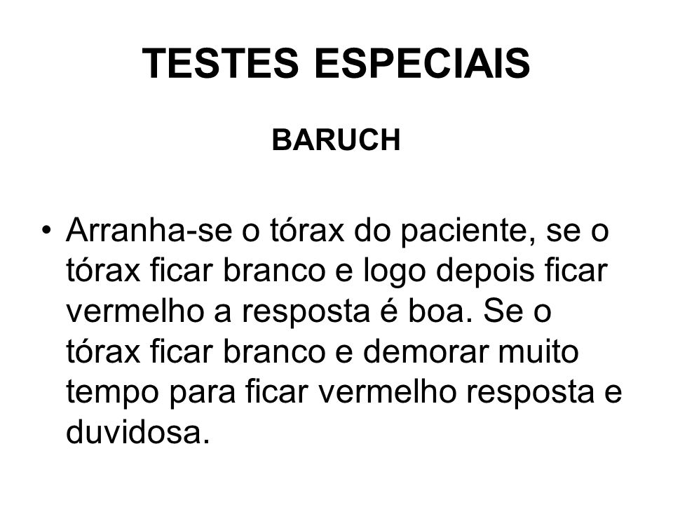 TESTES ESPECIAIS BARUCH.