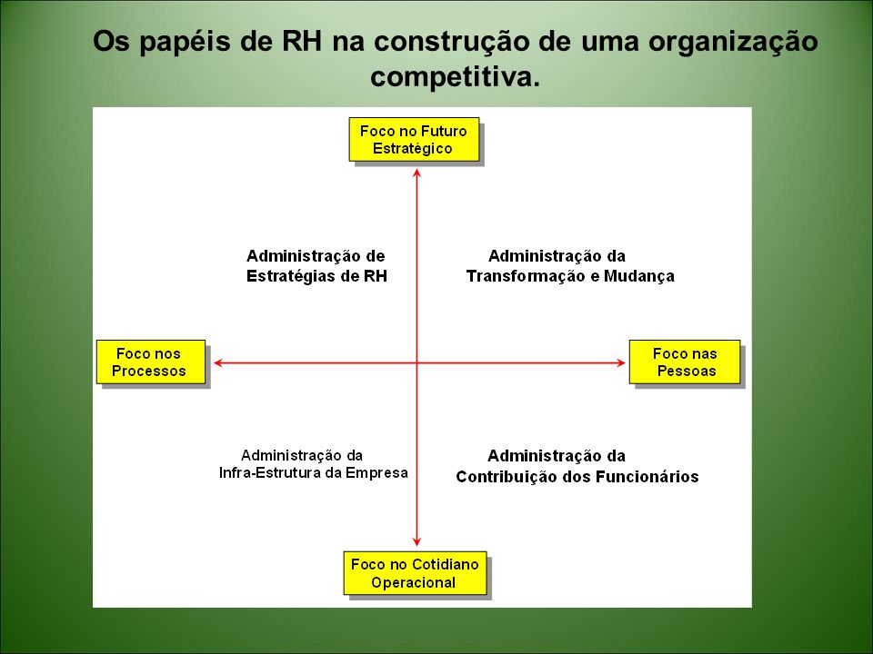 Os papéis de RH na construção de uma organização competitiva.