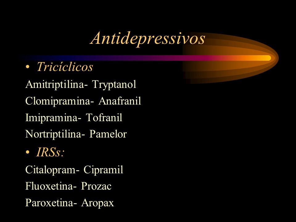 Antidepressivos Tricíclicos IRSs: Amitriptilina- Tryptanol