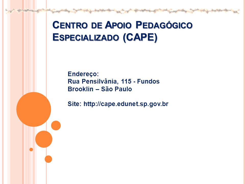 Centro de Apoio Pedagógico Especializado (CAPE)
