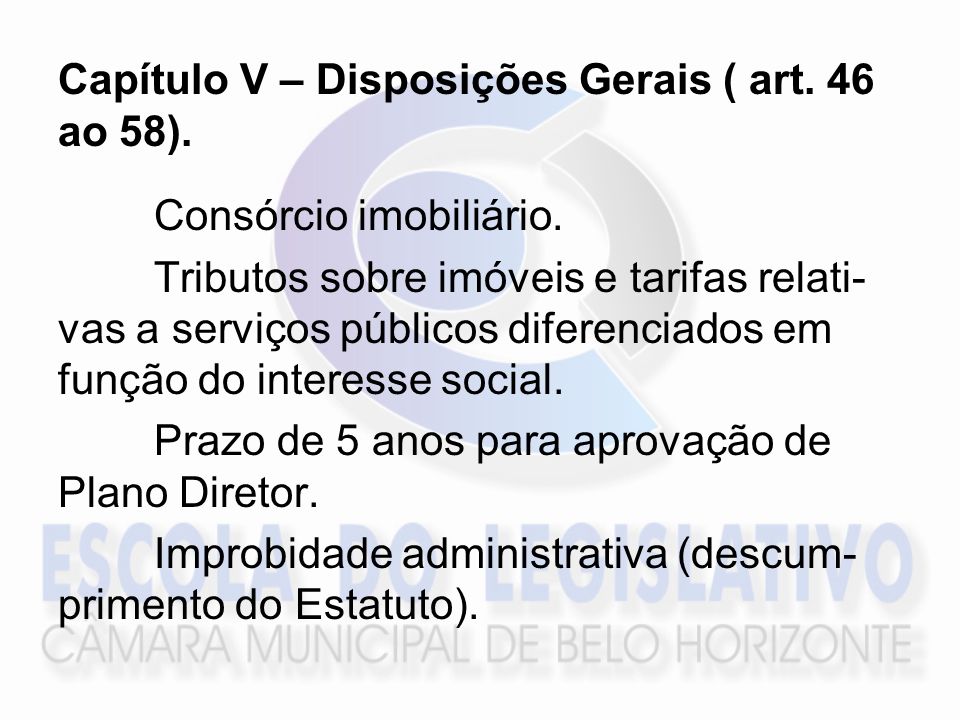 Capítulo V – Disposições Gerais ( art. 46 ao 58).