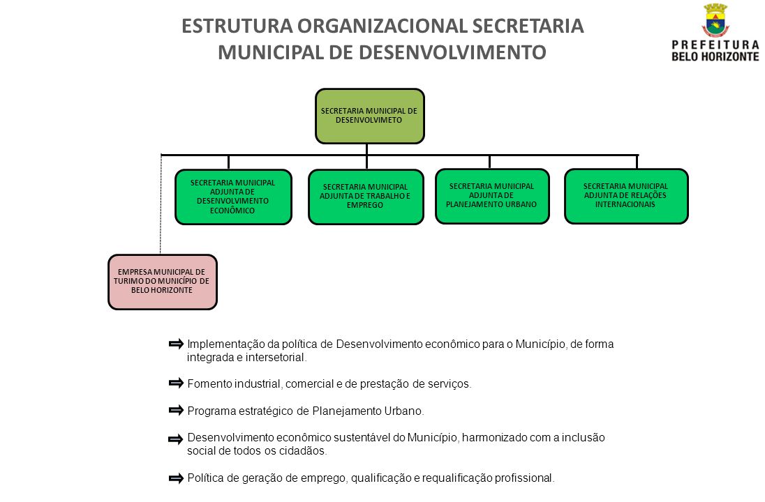 ESTRUTURA ORGANIZACIONAL SECRETARIA MUNICIPAL DE DESENVOLVIMENTO