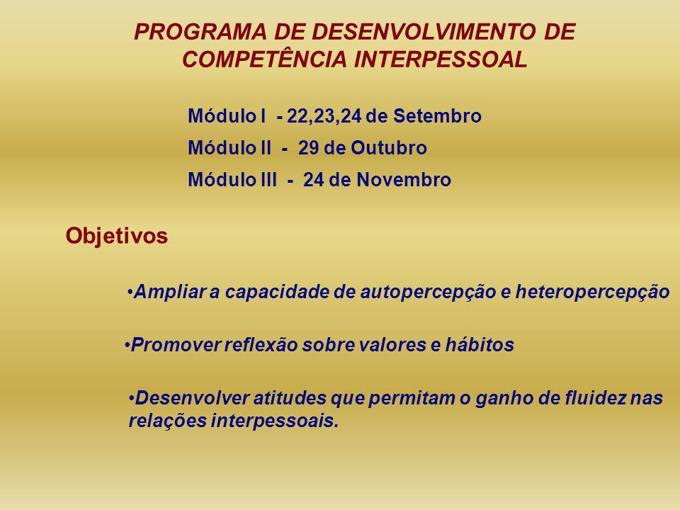 PROGRAMA DE DESENVOLVIMENTO DE COMPETÊNCIA INTERPESSOAL