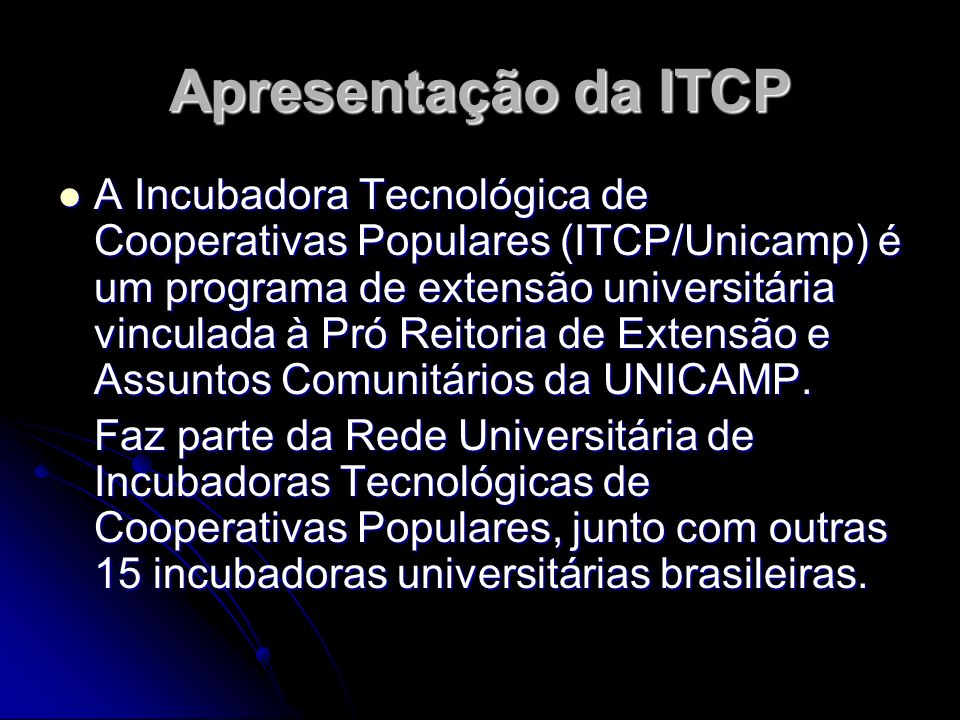 Apresentação da ITCP