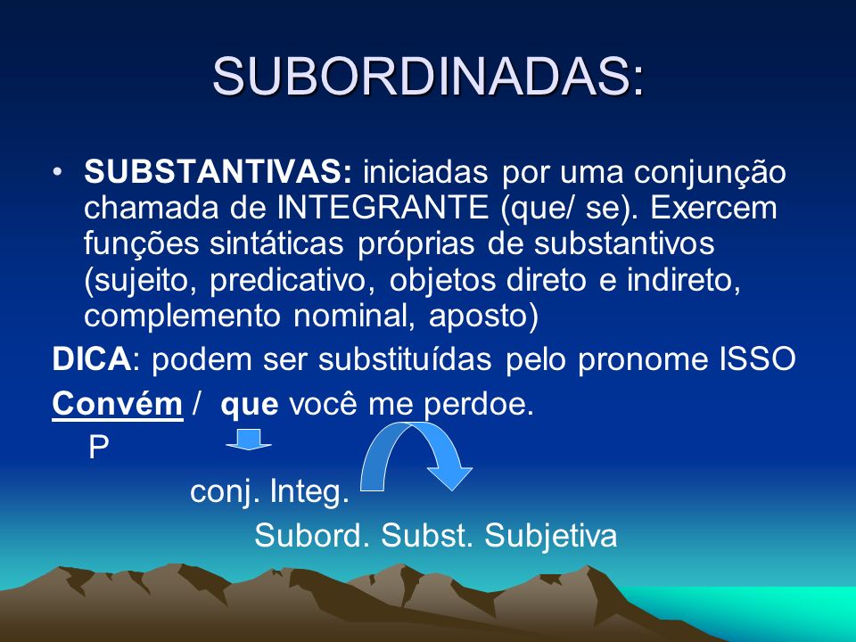 SUBORDINADAS: