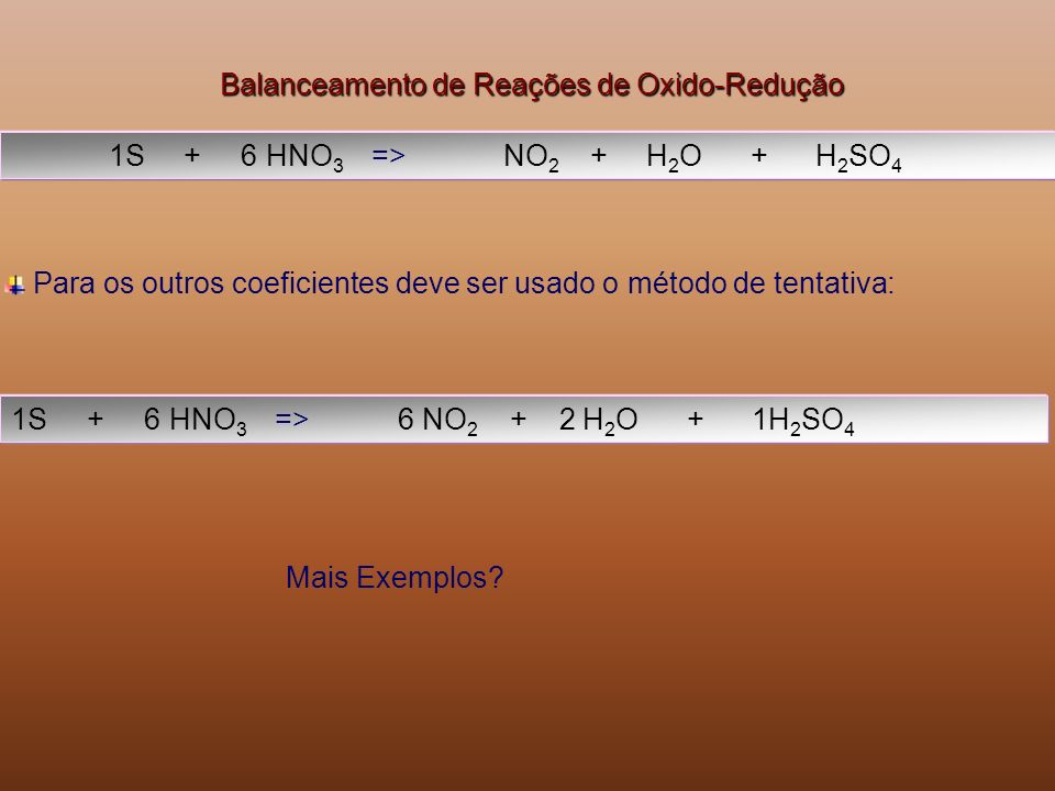 Balanceamento de Reações de Oxido-Redução