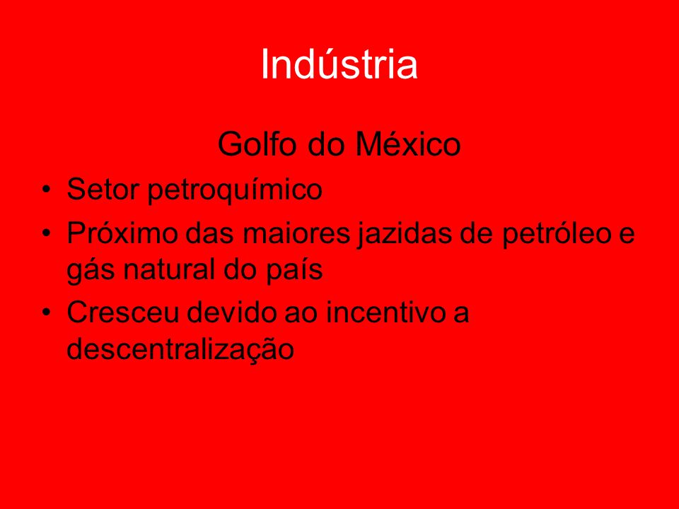 Indústria Golfo do México Setor petroquímico