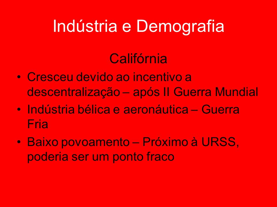 Indústria e Demografia