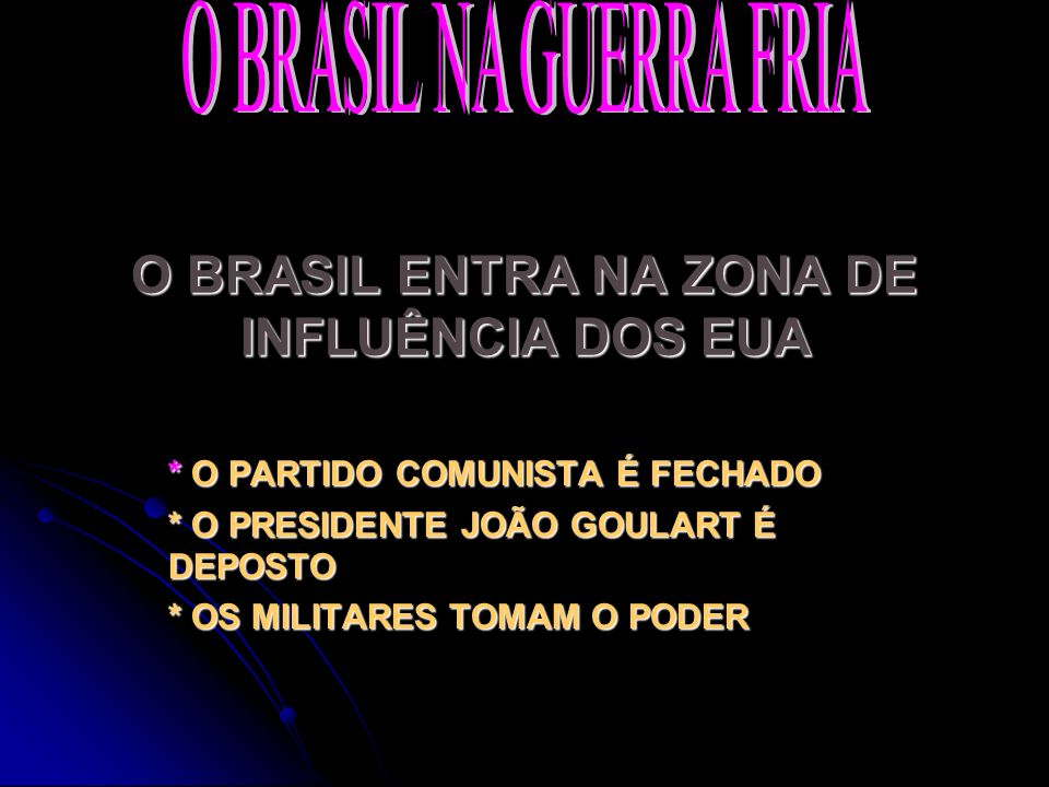 O BRASIL ENTRA NA ZONA DE INFLUÊNCIA DOS EUA