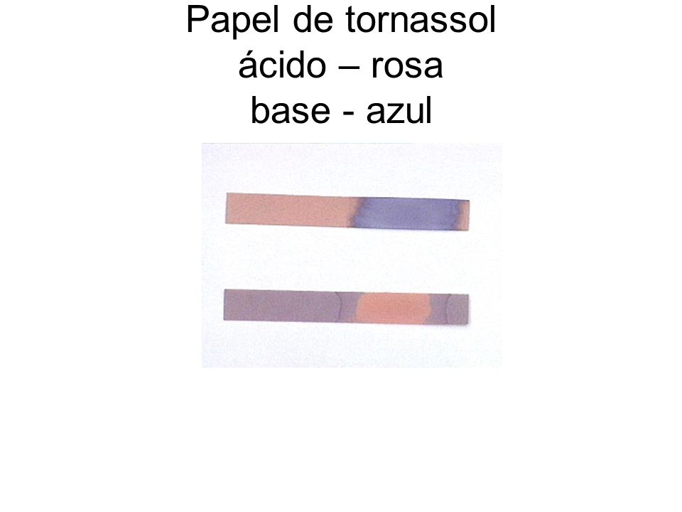 Papel de tornassol ácido – rosa base - azul