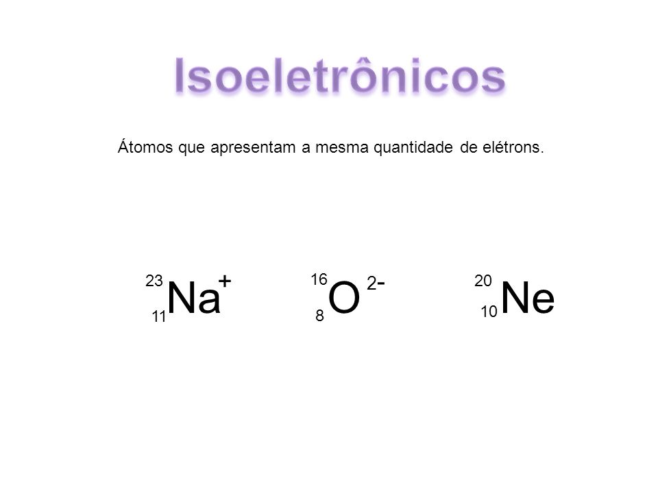 Isoeletrônicos Na O Ne + 2-