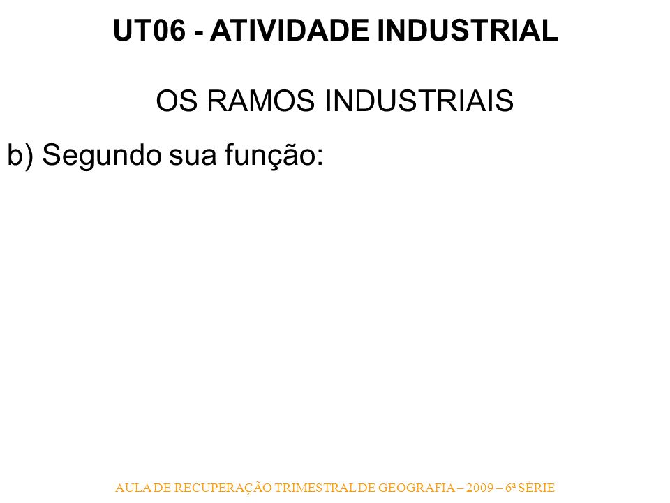 UT06 - ATIVIDADE INDUSTRIAL