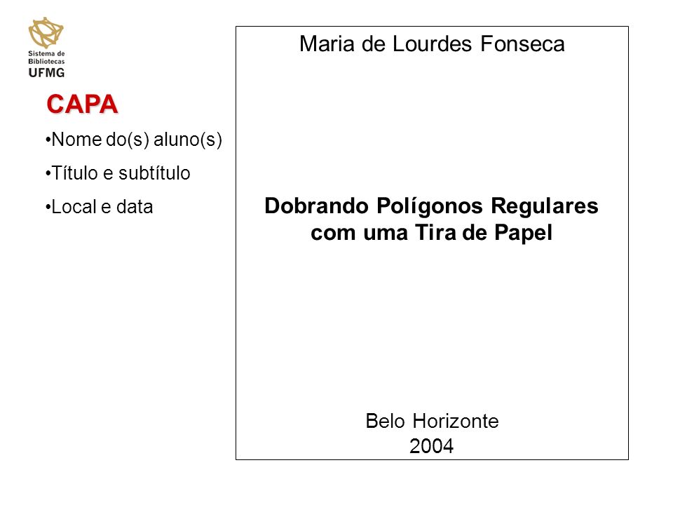 CAPA Maria de Lourdes Fonseca
