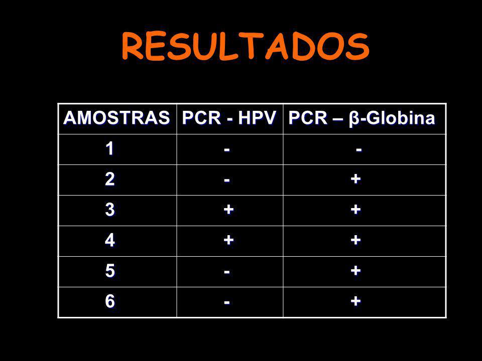 RESULTADOS AMOSTRAS PCR - HPV PCR – β-Globina