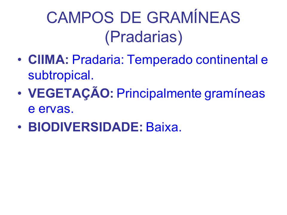 CAMPOS DE GRAMÍNEAS (Pradarias)