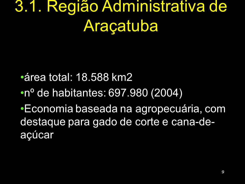 3.1. Região Administrativa de Araçatuba