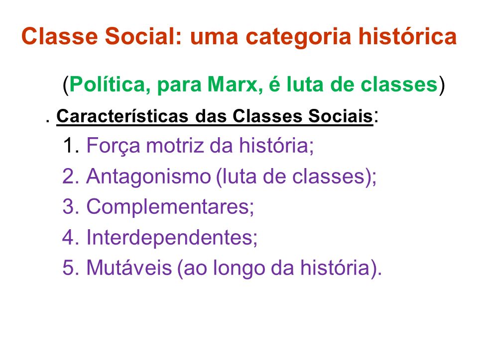 Classe Social: uma categoria histórica