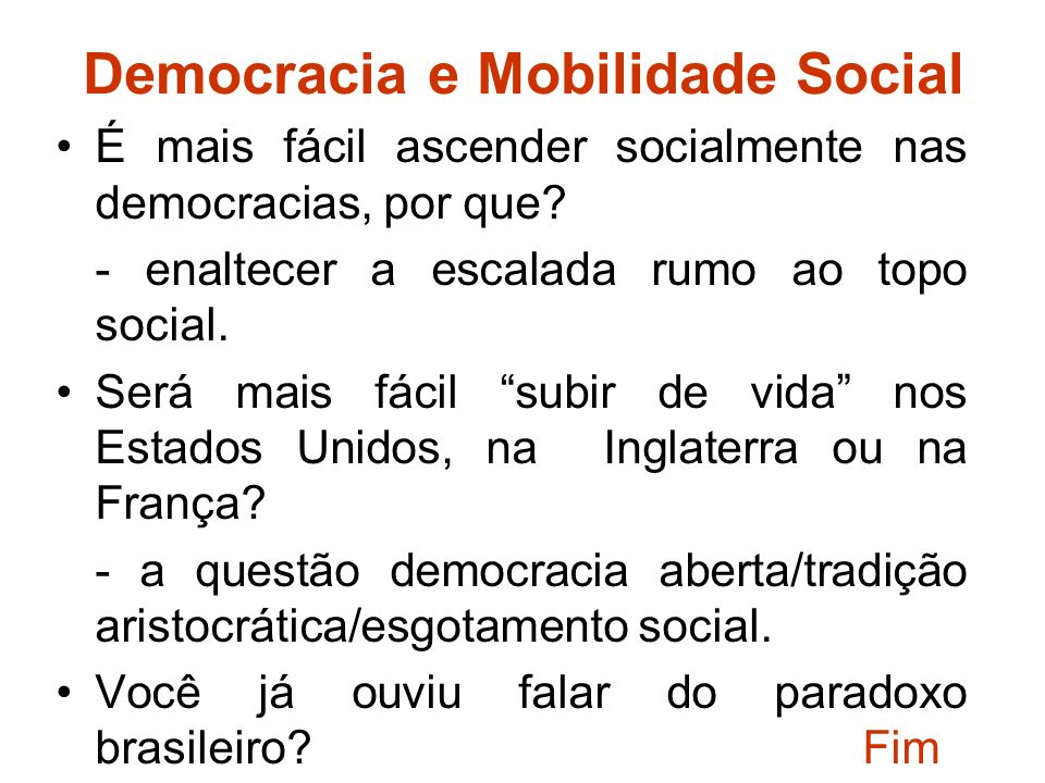 Democracia e Mobilidade Social