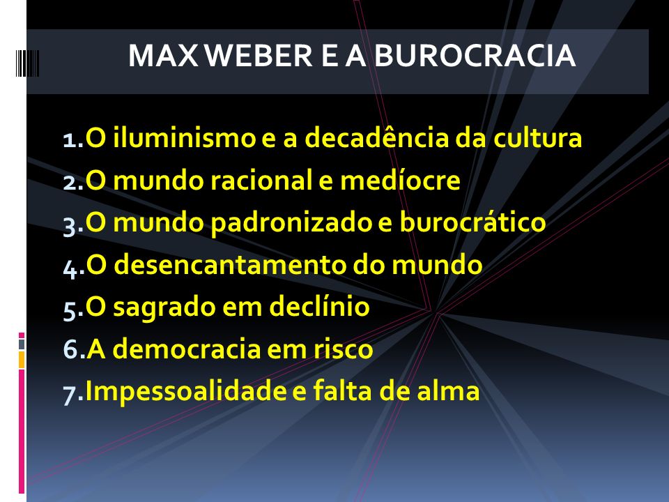 MAX WEBER E A BUROCRACIA