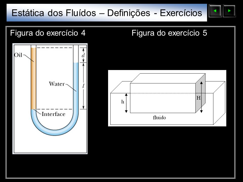 Estática dos Fluídos – Definições - Exercícios