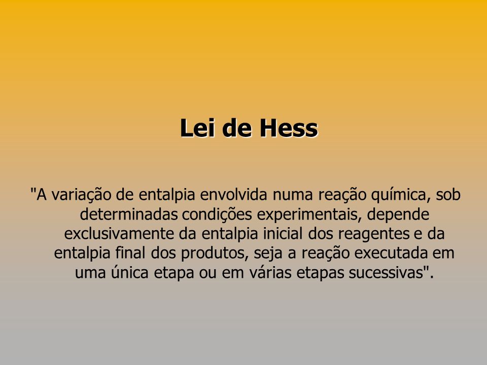 Lei de Hess