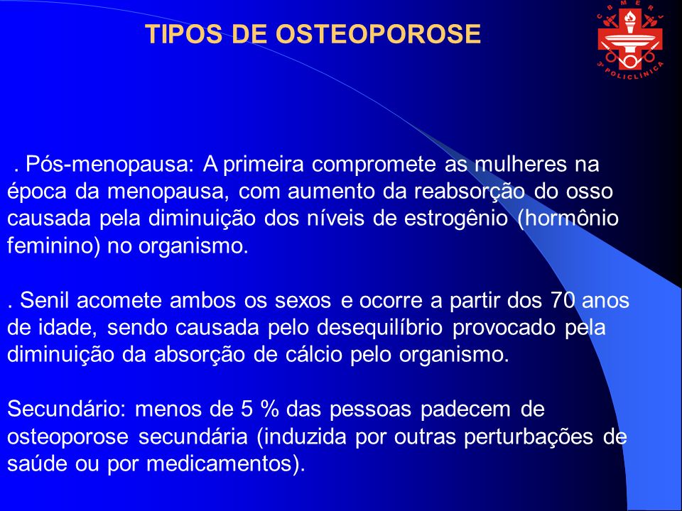 TIPOS DE OSTEOPOROSE