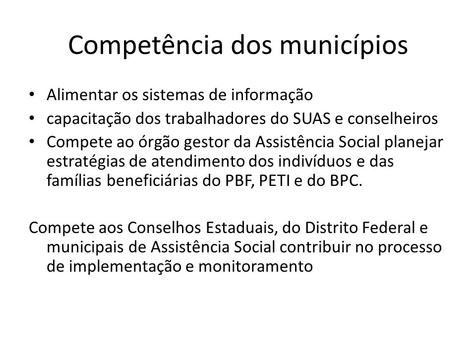 Competência dos municípios