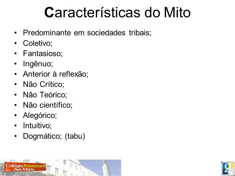 Características do Mito