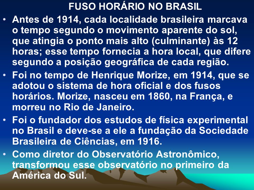 FUSO HORÁRIO NO BRASIL